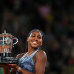 U.S.' Coco Gauff poses with her French Open women's singles trophy at the Roland-Garros Complex in Paris, France, June 7, 2025. (AFP Photo)