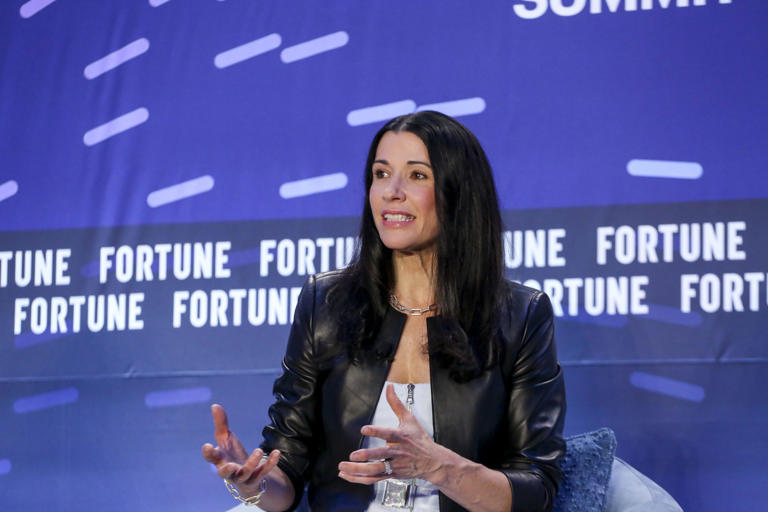 Maria Colacurcio, CEO of pay equity software company Syndio, spoke at Fortune's Workplace Innovation Summit in Atlanta on Wednesday.